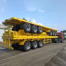 
										3 Axles 40 Feet Flatbed Semi Trailer full									