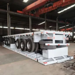
										Container Transport 40 Feet Flatbed Semi Trailer full									