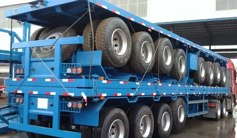 
								Flatbed semi trailer full									