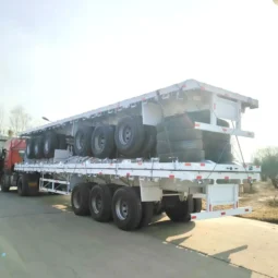 
										Container Transport 40 Feet Flatbed Semi Trailer full									