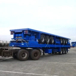 
										Flatbed container semi trailer  full									